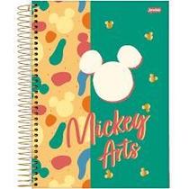 Caderno 1 Matéria Mickey Disney Jandaia Praticidade Com Bolsa E Stickers