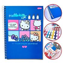 Caderno 10 Matérias 160 fls Colegial Hello Kitty Capa Dura