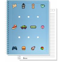 Caderno 10X1 Capa Dura CHARMS Azul 160FLS