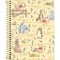 Caderno 10X1 Capa Dura Colegial Pooh 160 Folhas - Pacote com 04 Unidades