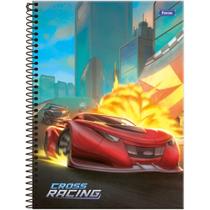 Caderno 10X1 Capa Dura CROSS Racing 160 Folhas Pacote com 04