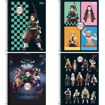 Caderno 10X1 Capa Dura Demon Slayer 160Fls