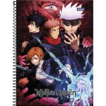 Caderno 10X1 Capa Dura Jujutsu Kaisen 160 Folhas Pacote com 4