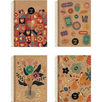 Caderno 10X1 Capa Dura KRAFT Color 160 Folhas - PCT com 04 -