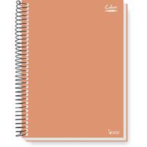 Caderno 10X1 Capa Dura Neutro Pêssego Pastel 200 Folhas - Pacote com 4 Unidades