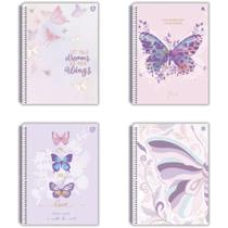 Caderno 10X1 Capa Dura Papilio Holográfico 160 Folhas - Pacote com 4 Caderno 10X1 Capa Dura Papilio Holográfico 160 Folhas - Pacote com 4