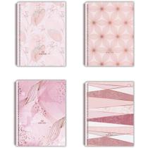 Caderno 10X1 Capa Dura Rosa Rose 160 Folhas Pacote com 04 Caderno 10X1 Capa Dura Rosa Rose 160 Folhas Pacote com 04