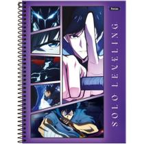 Caderno 10X1 Capa Dura Solo Leveling 160 Folhas, Pacote com 4 Unidades