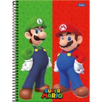 Caderno 10X1 Capa Dura Super Mário BROS 160 Folhas Pacote com 04