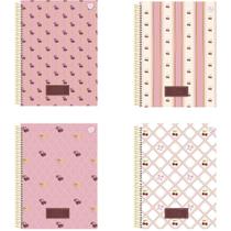 Caderno 10X1 Capa Dura Sweet CHERRY 160 Folhas Pacote com 4 Caderno 10X1 Capa Dura Sweet CHERRY 160 Folhas Pacote com 4