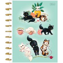 Caderno 10x1 Matérias Universitário Tilidisco Connect Purrfect Cat Disco Capa Dura 160 Folhas 90g/m² Tilibra Ref: 352047