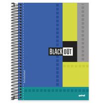 Caderno 15 Matérias 240fls Universitário Capa Dura Black Out Spiral - Azul