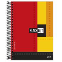 Caderno 15 Matérias 240fls Universitário Capa Dura Black Out Spiral - Vermelho