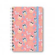 Caderno 1M 80Fls 70Gr College Wire O Off White Com Bolso Duplo Container Fashion Blue Abacaxi 37718