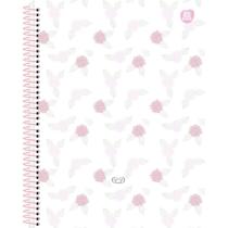 Caderno 1X1 Capa Dura Colegial Detalhes com Glitter - 80 Folhas - Pacote com 4 Unidades