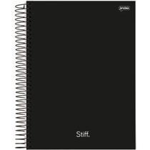 Caderno 1X1 Capa Dura STIFF SLIM 80 Folhas Preto - Pacote com 4 Unidades