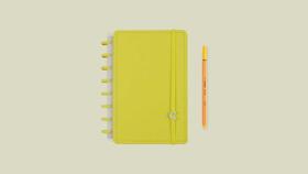 Caderno a5 all yellow caderno inteligente