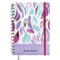 Caderno A5 Colorblock - Capa Dura Espiral Com Elástico Pautado 80 Folhas Bee Unique