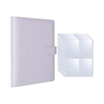 Caderno A5 De Couro PU, Fichário Para Photocards, Organizador De Folhas Soltas Com 25 Unidades,
