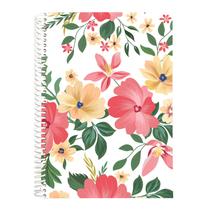 Caderno A5 Estampado Flores com 80 Folhas 75g