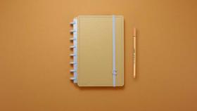 Caderno a5 laranja pastel caderno inteligente