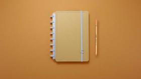 Caderno a5 laranja pastel caderno inteligente