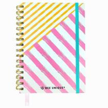Caderno A5 Pastel Stripes - Capa Dura/Espiral/Pautado/ 120 Folhas