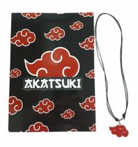 Caderno Akatsuki Anime Naruto e Colar Nuvem Vermelha - Mellany