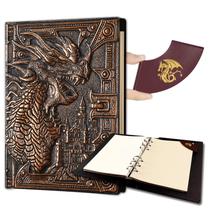 Caderno Ancient Deer DND 400 páginas com couro de dragão 3D