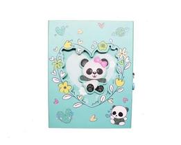 Caderno Anotação Diário Notas Panda Cadeado Papelaria