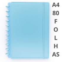 Caderno argolado capa dura de material sintético A4 80 folhas pautadas 11 discos