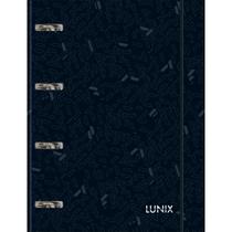 Caderno Argolado Cartonado Universitário com Elástico Lunix Preto 80 Folhas Tilibra Ref 33464
