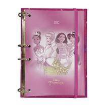 Caderno Argolado Colegial Fichario Princesas Disney Elastico - DAC
