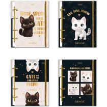 Caderno Argolado Cute CAT com Elástico 4 Capas 80 Folhas