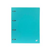 Caderno Argolado Fichário Azul Claro Com Bloco 96 Folhas A4 YES Material Escolar Universitário Colegial