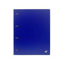 Caderno Argolado Fichário Azul Escuro Com Bloco 96 Folhas A4 YES Material Escolar Universitário Colegial
