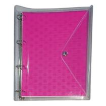 Caderno Argolado Universitário 96 Folhas Poá Cristal Rosa