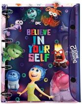 Caderno Argolado Universitário DAC Divertida Mente 2 - 192 Folhas, PVC Cristal, Fechamento em Botão