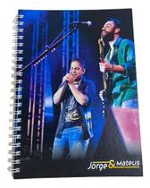 Caderno Artista Jorge e Mateus Wire-o Capa Dura Universitário De Fã 1Mt