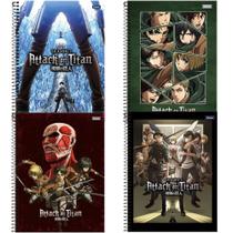 Caderno Attack on Titan Universitário 160 Folhas Espiral Sortido