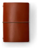 Caderno Bloco Anotações A6 96fls Pautado De Couro Cognac