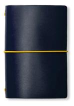 Caderno Bloco Anotações A6 96fls Pontado De Couro Azul Marinho