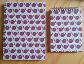 Caderno + Bloco de Notas Capa dura - Estampa Cereja