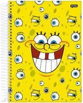 Caderno Bob Esponja Jandaia Com Adesivos 1 Matéria Escolar