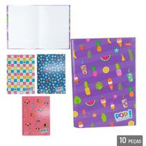 Caderno Brochura 1/4 96 FL 10 Pçs Pop