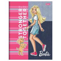 Caderno brochura 1/4 capa dura 80 folhas Barbie Foroni
