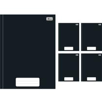 Caderno Brochura 1/4 Capa Dura 80Fls Preto Tilibra 5und