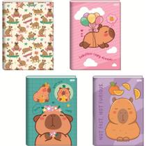 Caderno Brochura 1/4 Capa Dura Capyvibes 80 Folhas Pacote com 5 Unidades