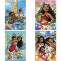 Caderno Brochura 1/4 Capa Dura Moana 80 Folhas Pacote com 05