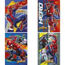 Caderno Brochura 1/4 Capa Dura SPIDER-MAN 80 Folhas Pacote com 05